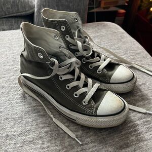 Converse Gray and White High-Top Sneakers